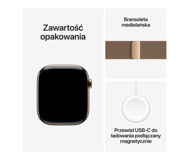 APPLE Apple Watch Series 11 GPS + Cellular 42mm Tytanowa koperta (złota) + bransoleta mediolańska (złota) - 1362427 - zdjęcie 8